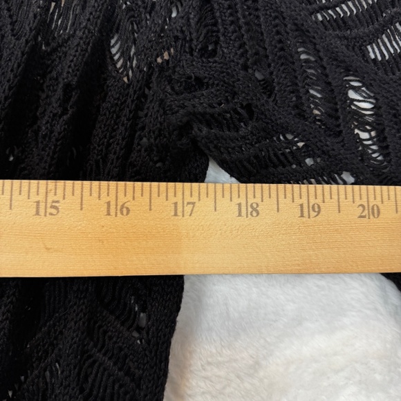 Divided H&M Cardigan Womens Size XS Black Open Knit Crochet Goth Boho - Picture 7 of 9